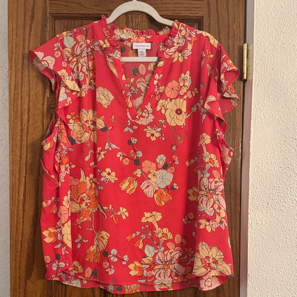 Floral Ruffle Sleeve Top